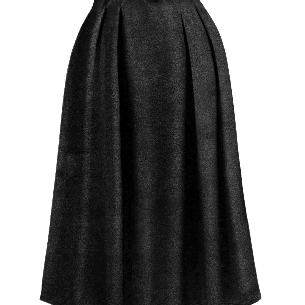 Jupe grande taille en velours, coupe ample, toucher profond — matière : polyester
