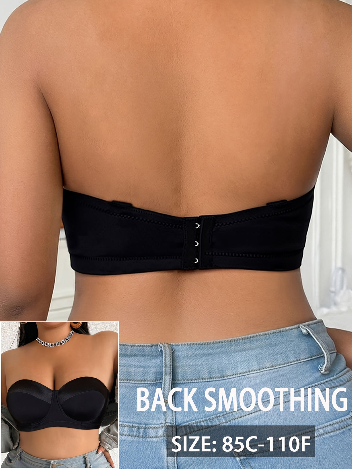Bralette avec armature grande taille, vu de dos