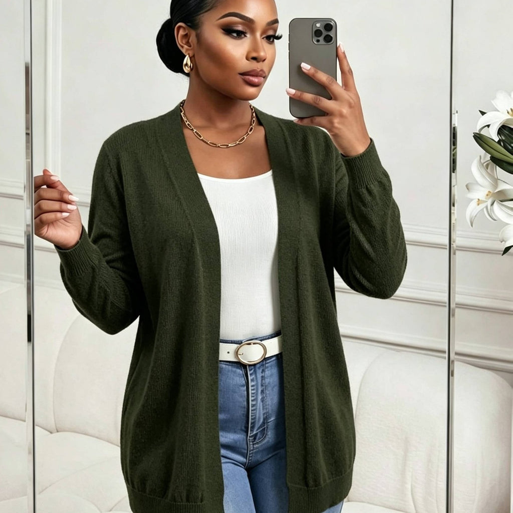 Pull grande taille, coupe ample, col V — composition : 100% Polyester