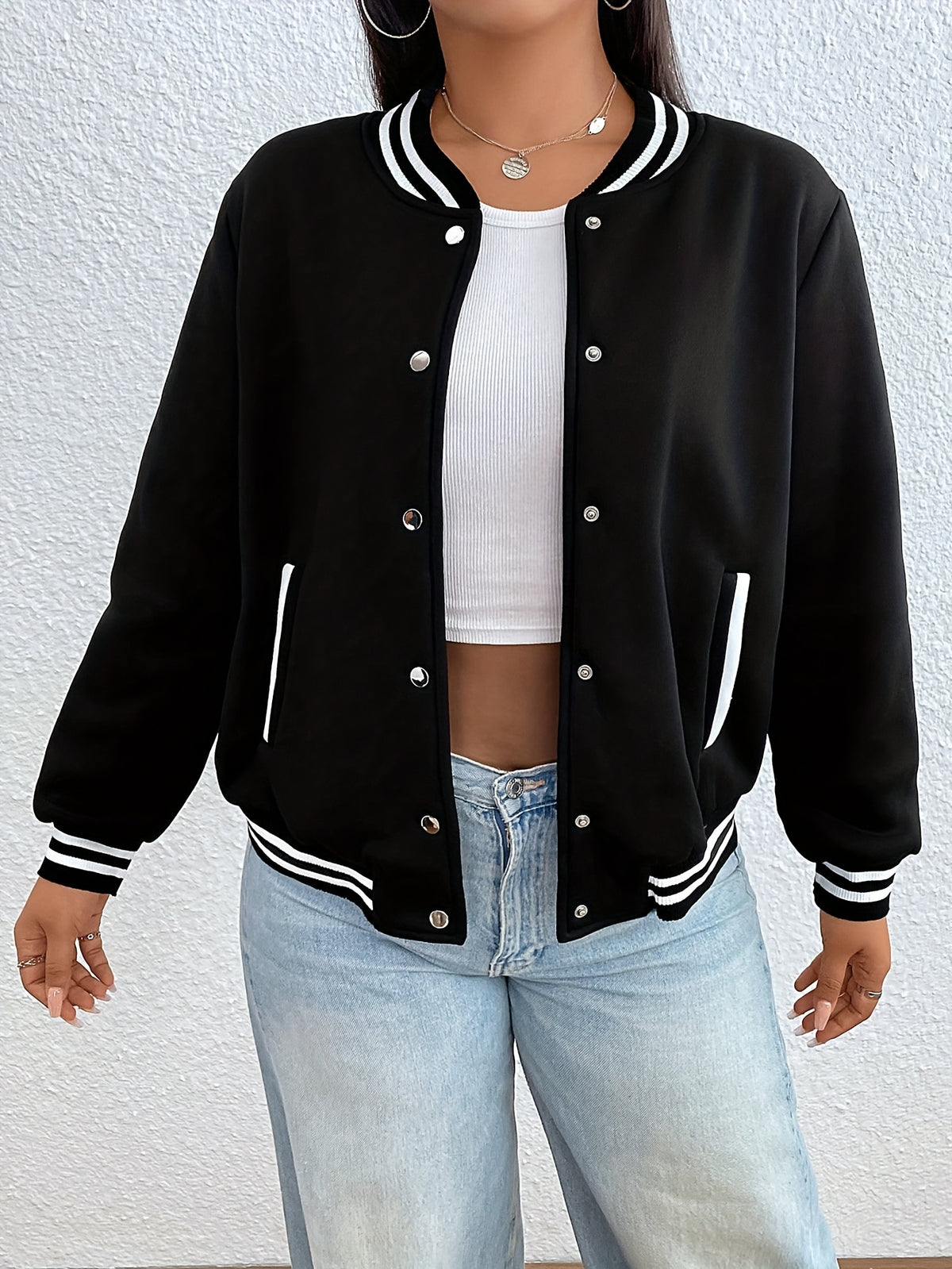 Veste grande taille, poches pratiques, chaleur d'hiver — composition : 95% Polyester, 5% Élasthanne Image