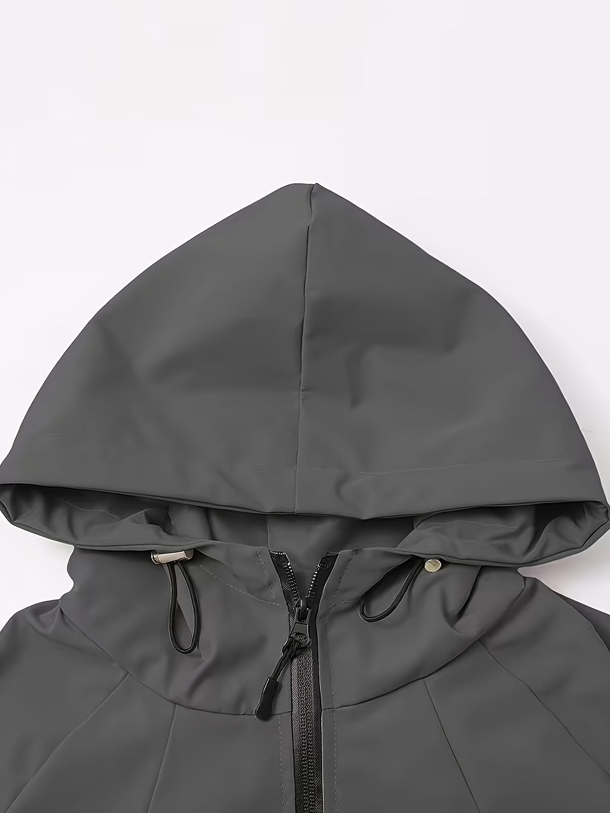 Veste grande taille, fermeture zippée, esprit trench, vue de profil