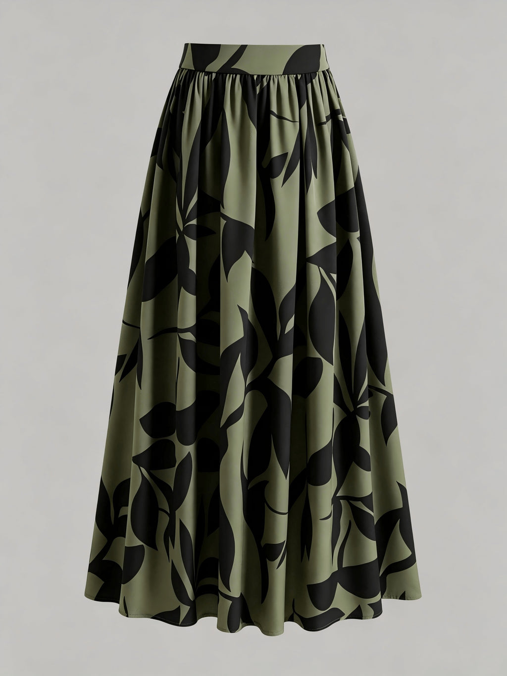 Jupe grande taille à imprimé fleuri, esprit décontracté, détail du tissu