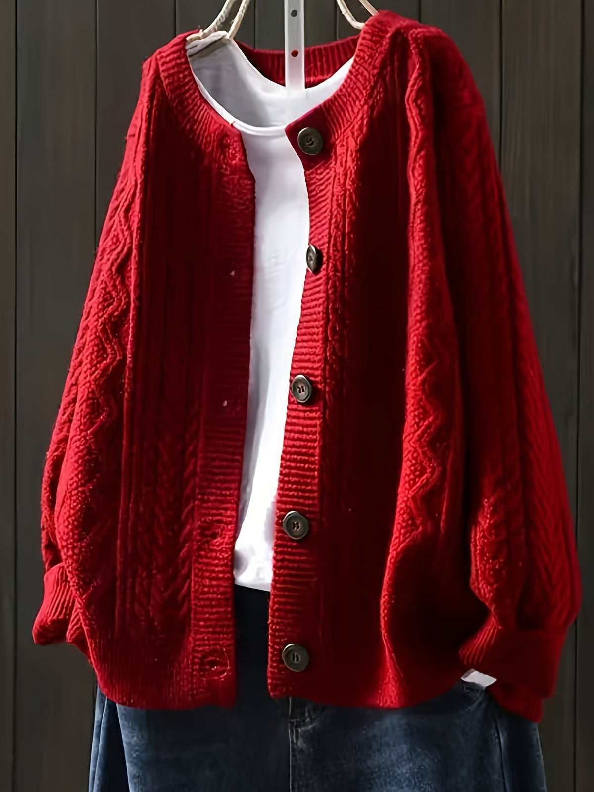 Cardigan grande taille, coupe oversize, boutonnage, manches longues
