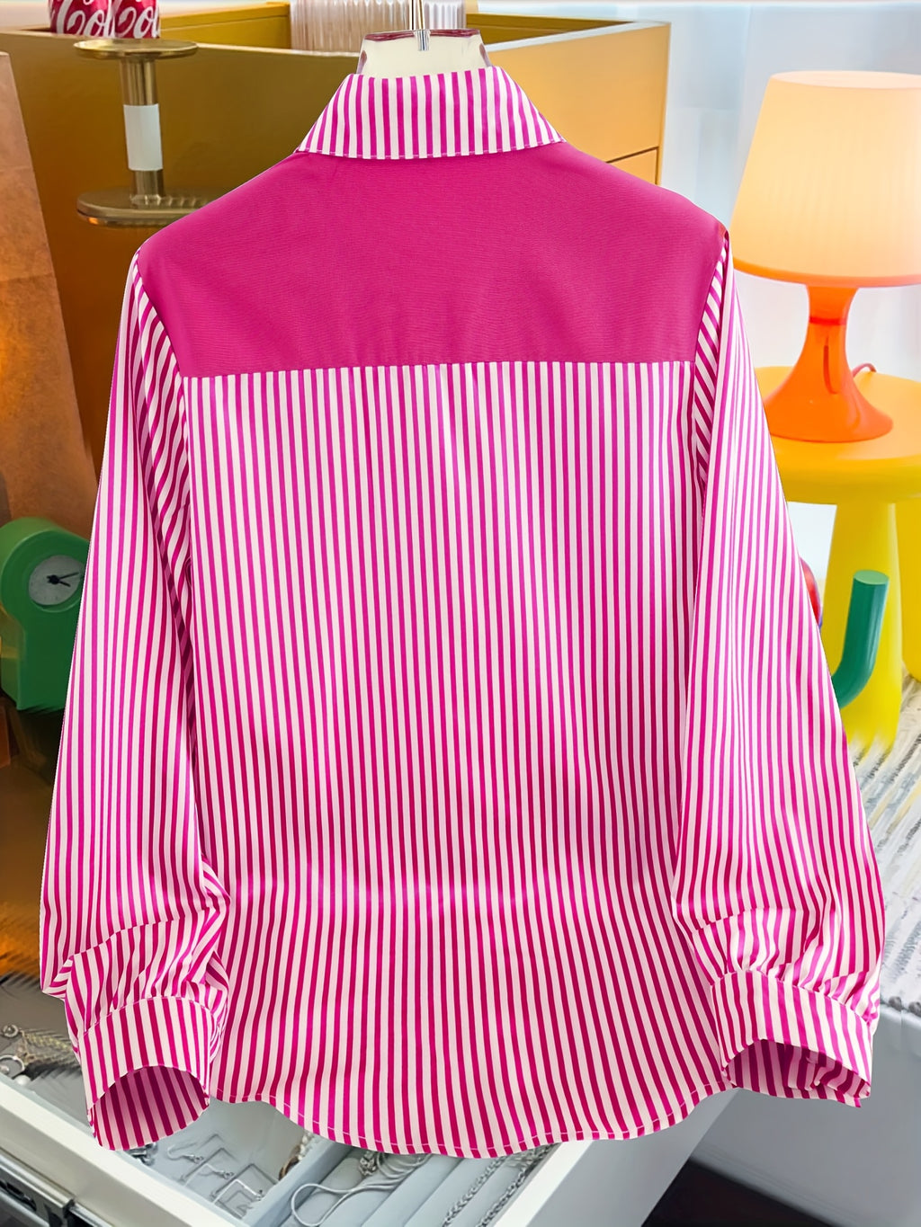 Blouse grande taille à rayures, autre coloris