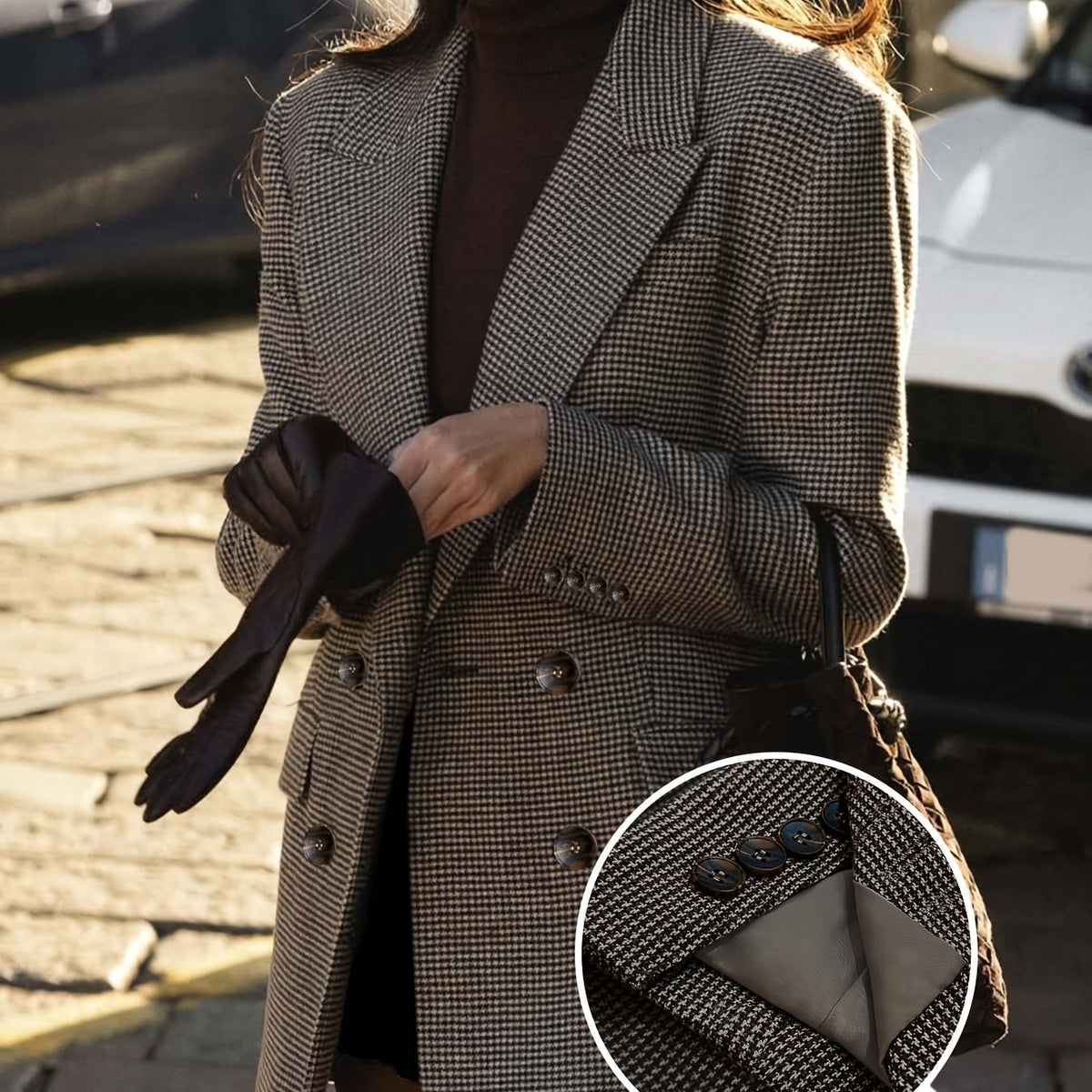 Blazer grande taille en tweed — composition : 93.5% Polyester, 6.5% Élasthanne Image