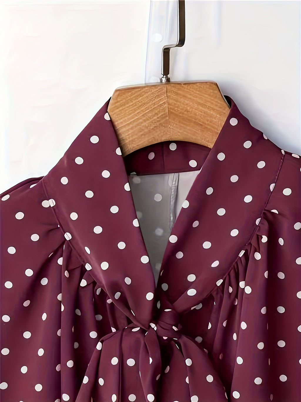 Blouse grande taille à pois, manches longues, autre coloris