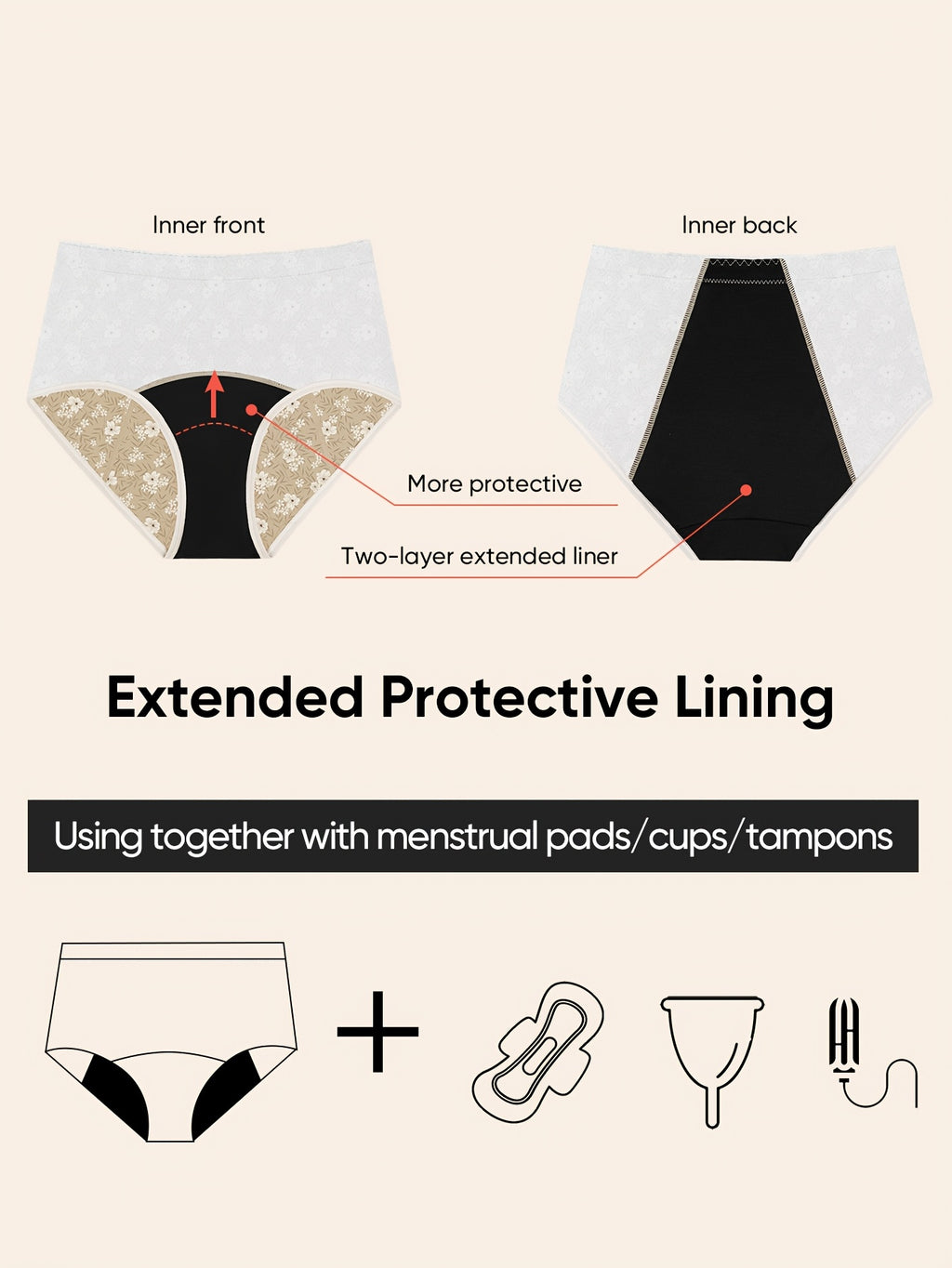 Culotte menstruelle grande taille en dentelle, coupe ajustée, effet ajouré, gros plan