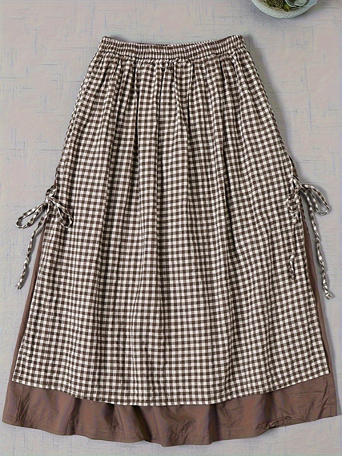 Jupe grande taille à carreaux — composition : 100% Polyester