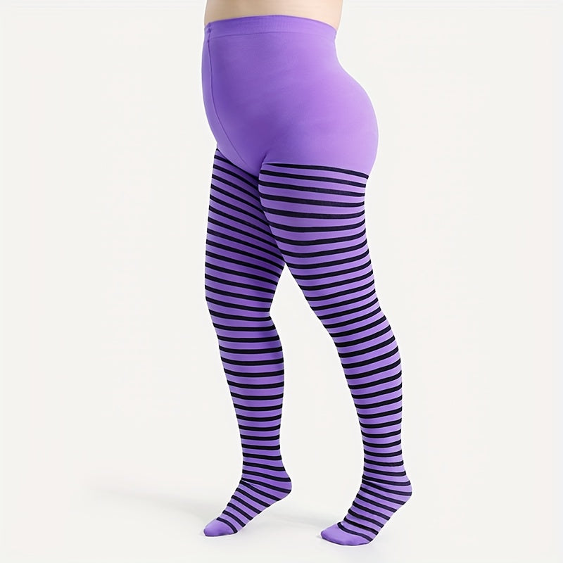 Collant grande taille à rayures, visuel produit