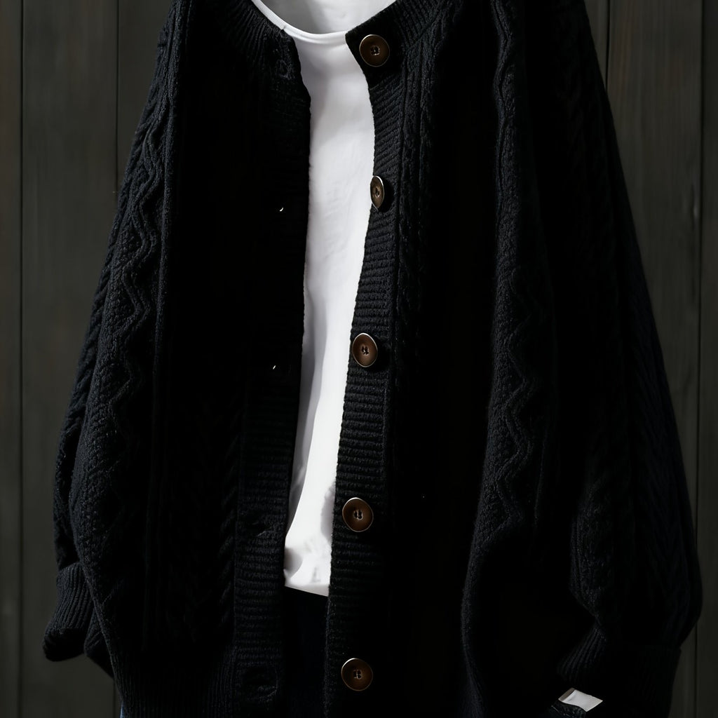 Cardigan grande taille, coupe oversize, boutonnage, manches longues, tissu opaque