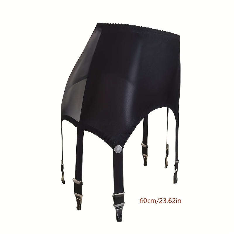 Porte-jarretelles grande taille en satin — Tombé fluide, vu de dos