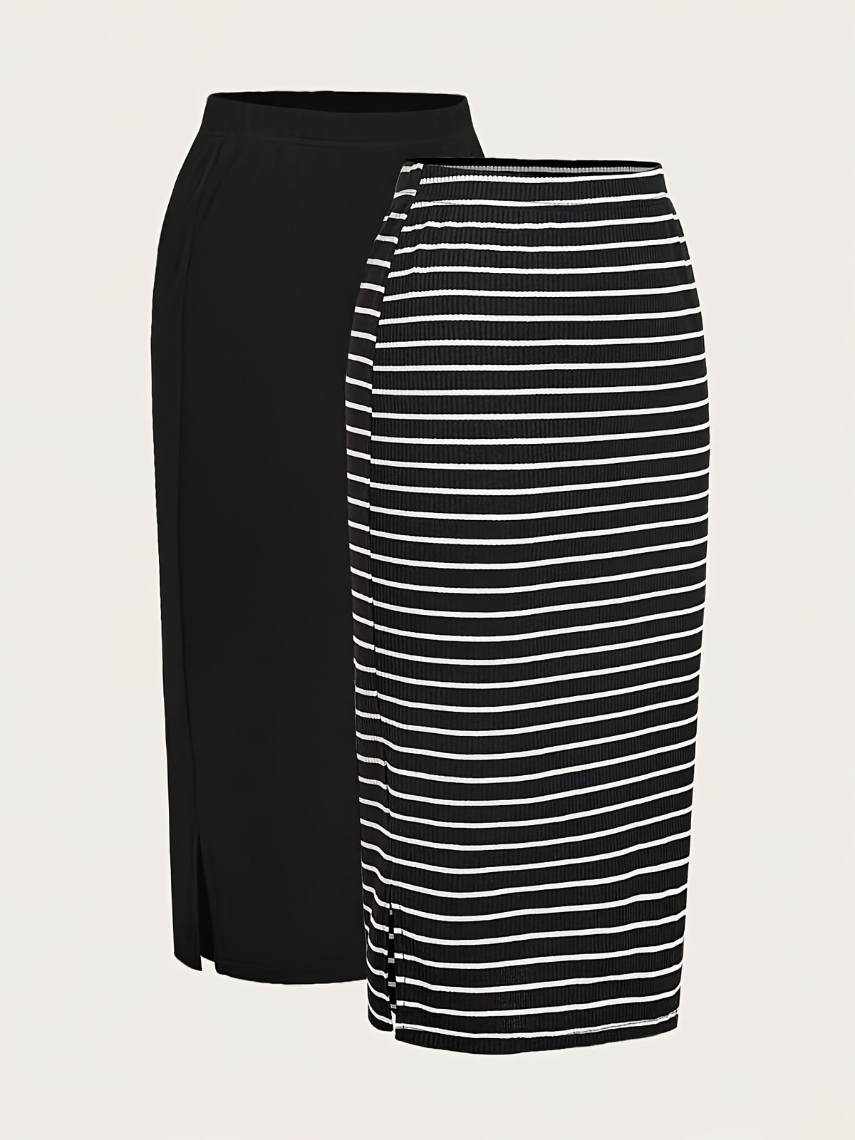 Ensemble grande taille à rayures, détail du tissu