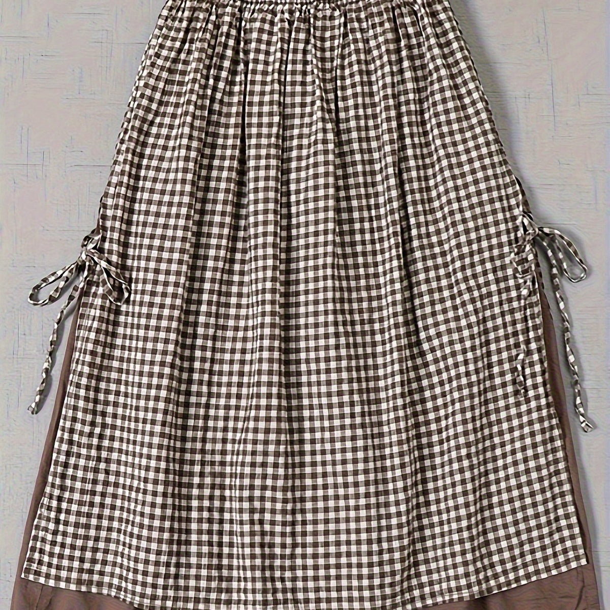 Jupe grande taille à carreaux — matière : polyester
