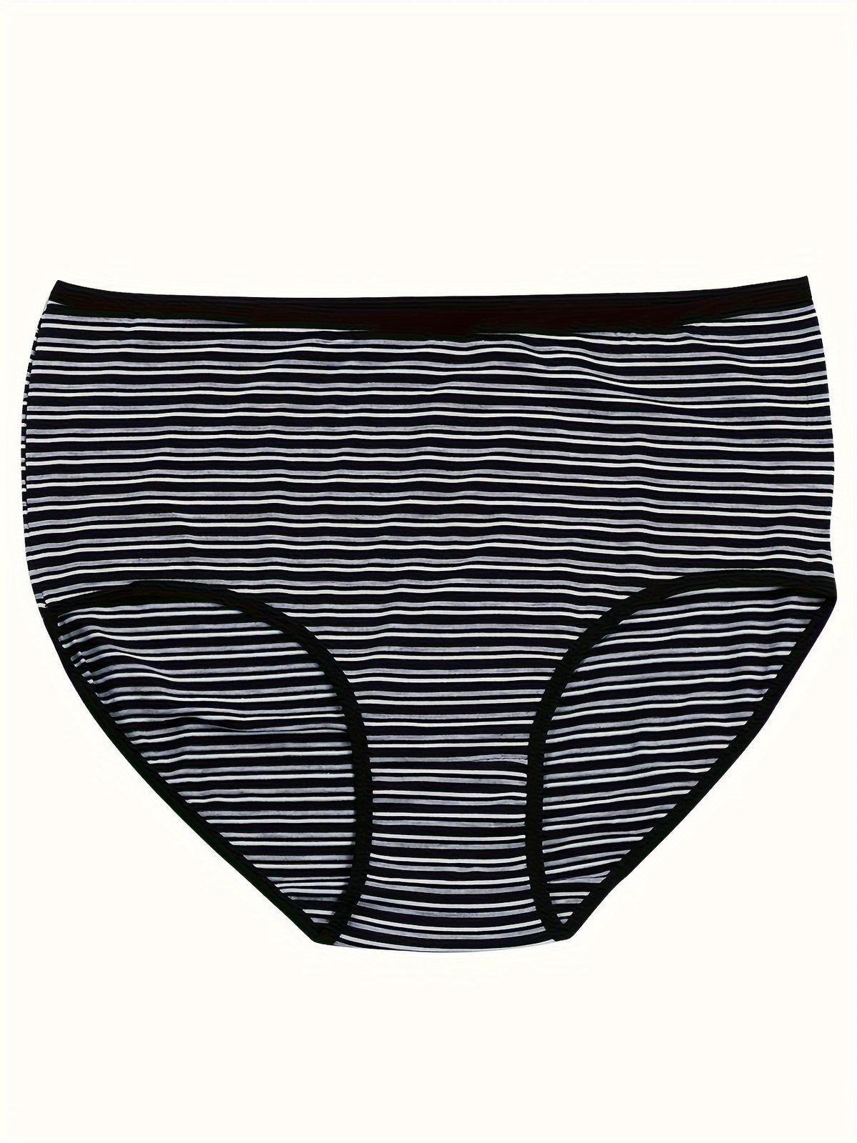 Culotte grande taille à rayures, toucher naturel, ligne épurée, vu de dos