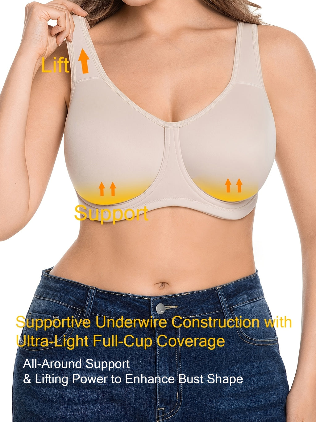 Soutien-gorge grande taille — Crochet plat sur la bretelle