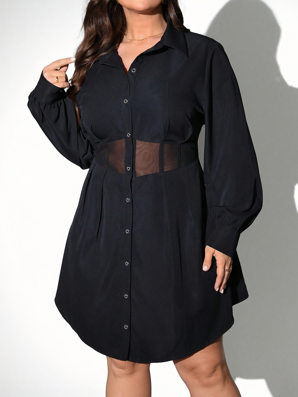 Robe grande taille, manches longues, chaleur d'hiver