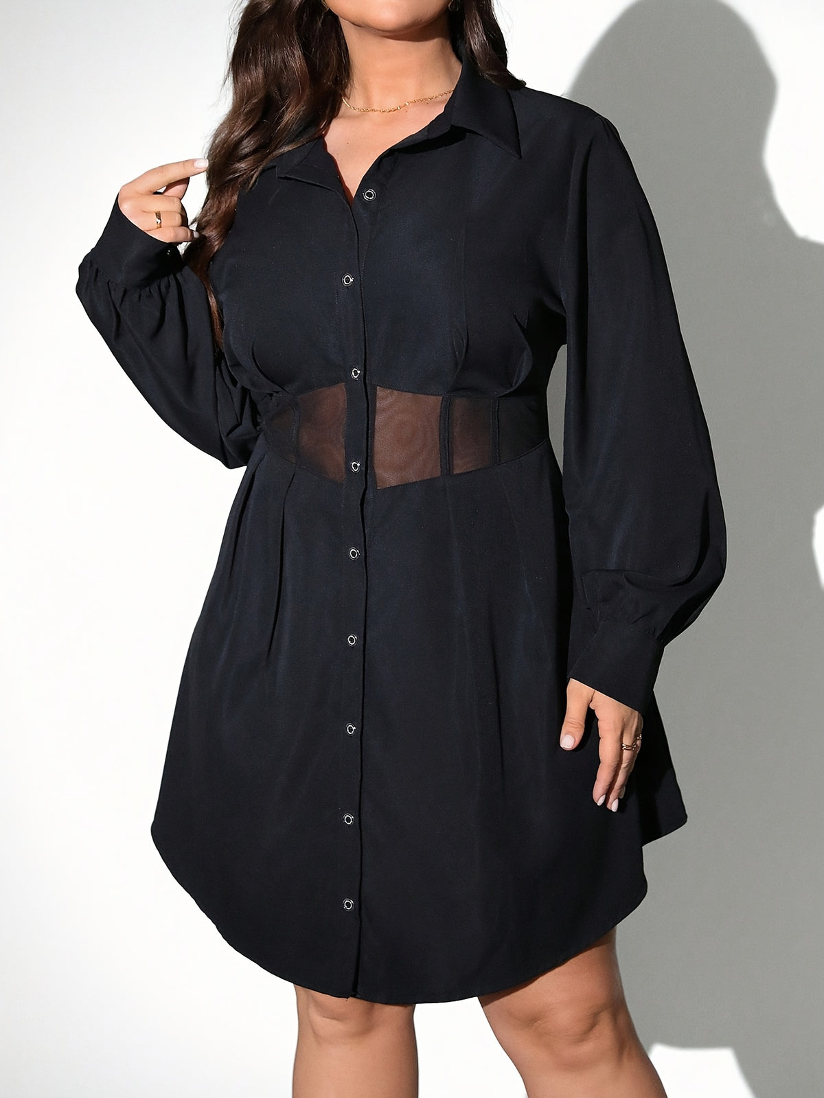 Robe grande taille, manches longues, chaleur d'hiver Image