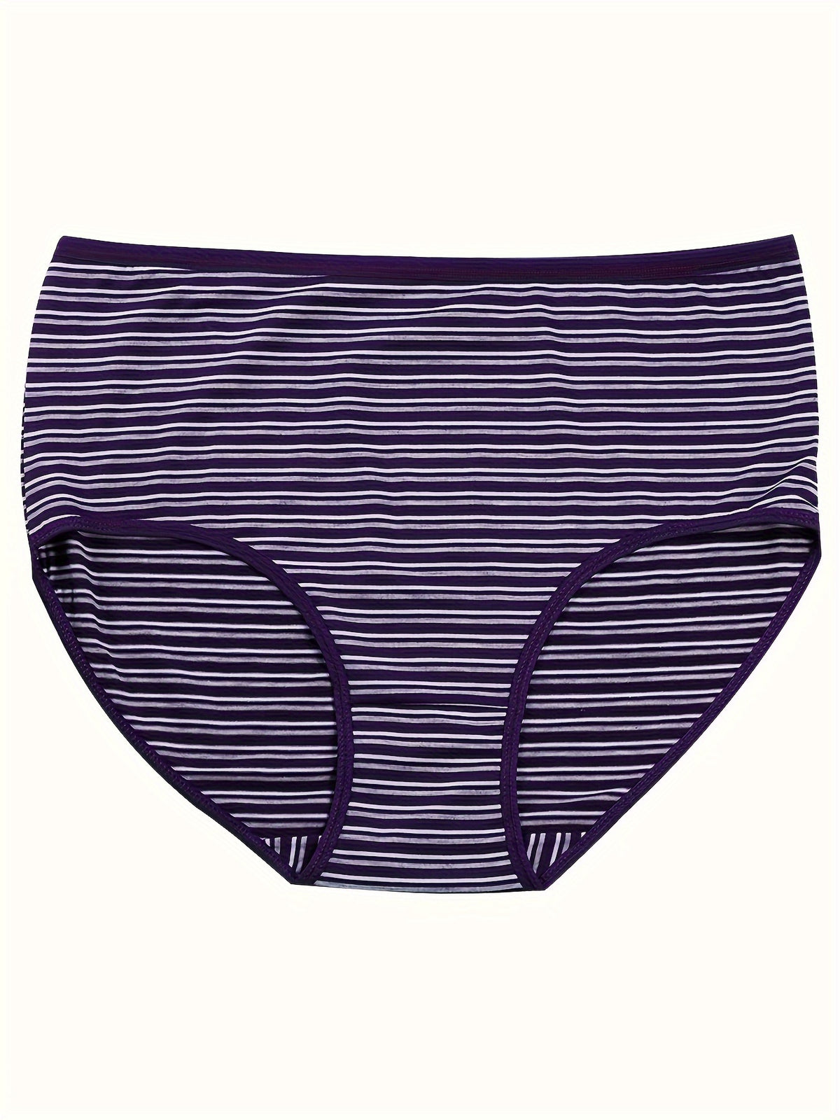 Culotte grande taille à rayures, toucher naturel, ligne épurée, mise en situation