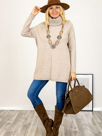 Pull grande taille, col roulé, chaleur d'hiver