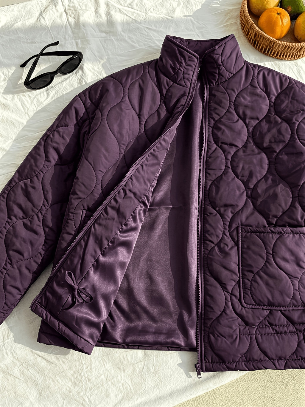 Manteau grande taille, fermeture zippée, matelassé, visuel produit