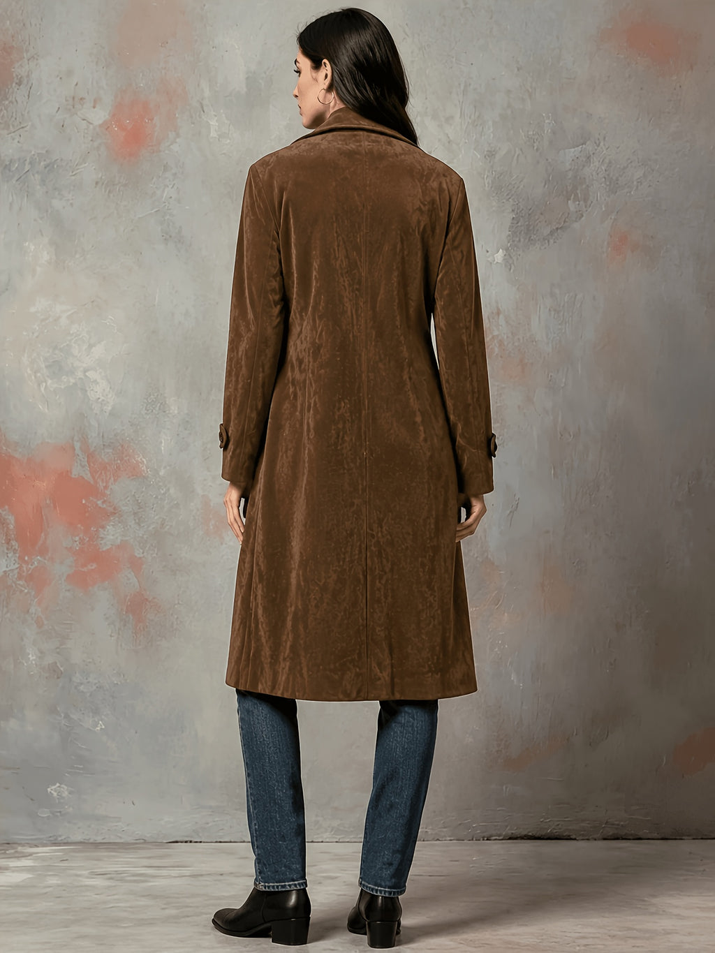 Manteau grande taille, poches pratiques, chaleur d'hiver, esprit trench, tissu opaque