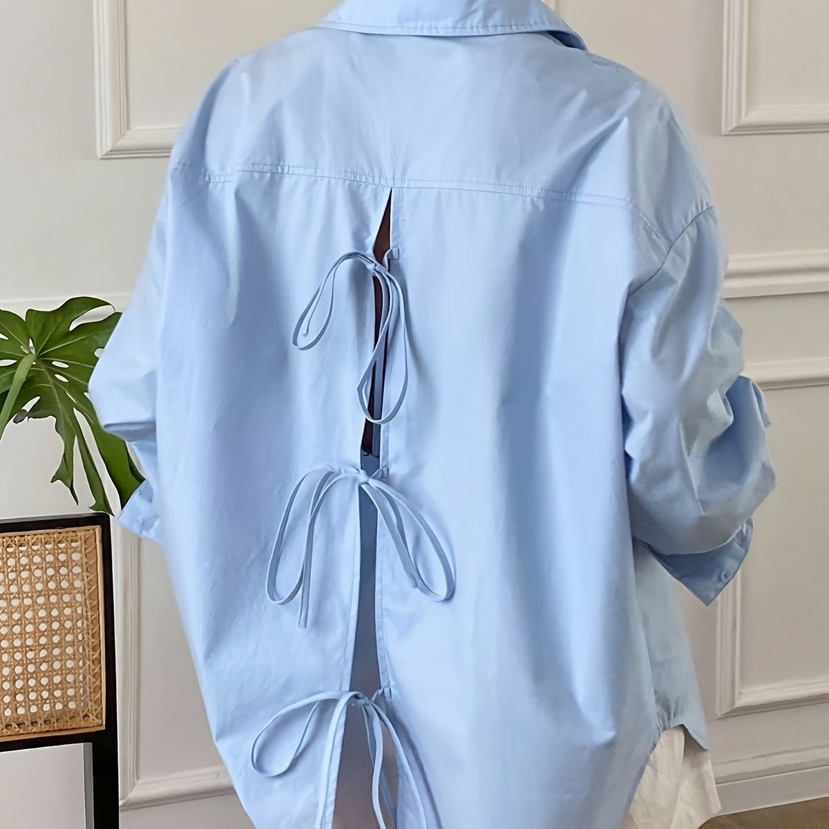 Chemise grande taille, coupe oversize, manches longues, tissu opaque