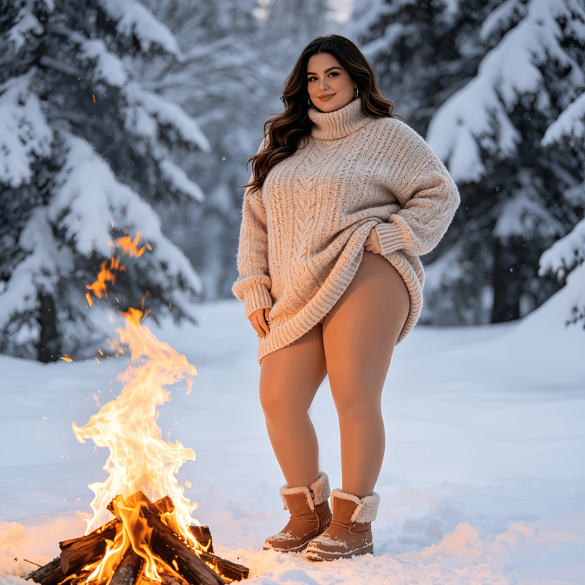 Collant grande taille, tissu léger, allure élégante — composition : 88% Polyester, 12% Élasthanne