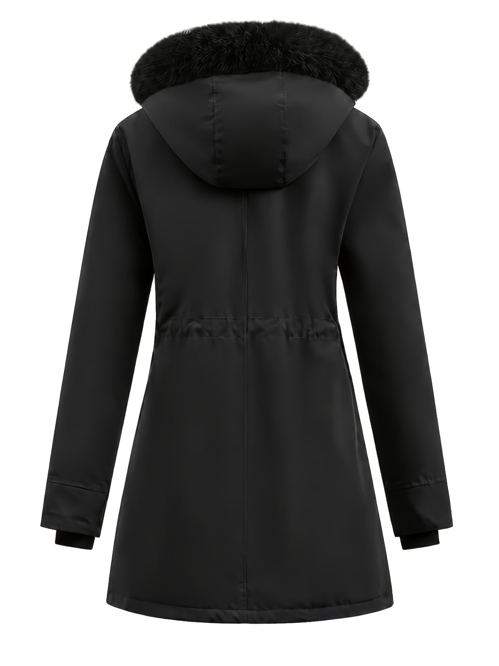 Veste grande taille, coupe oversize, longueur midi, cordon de serrage, visuel produit