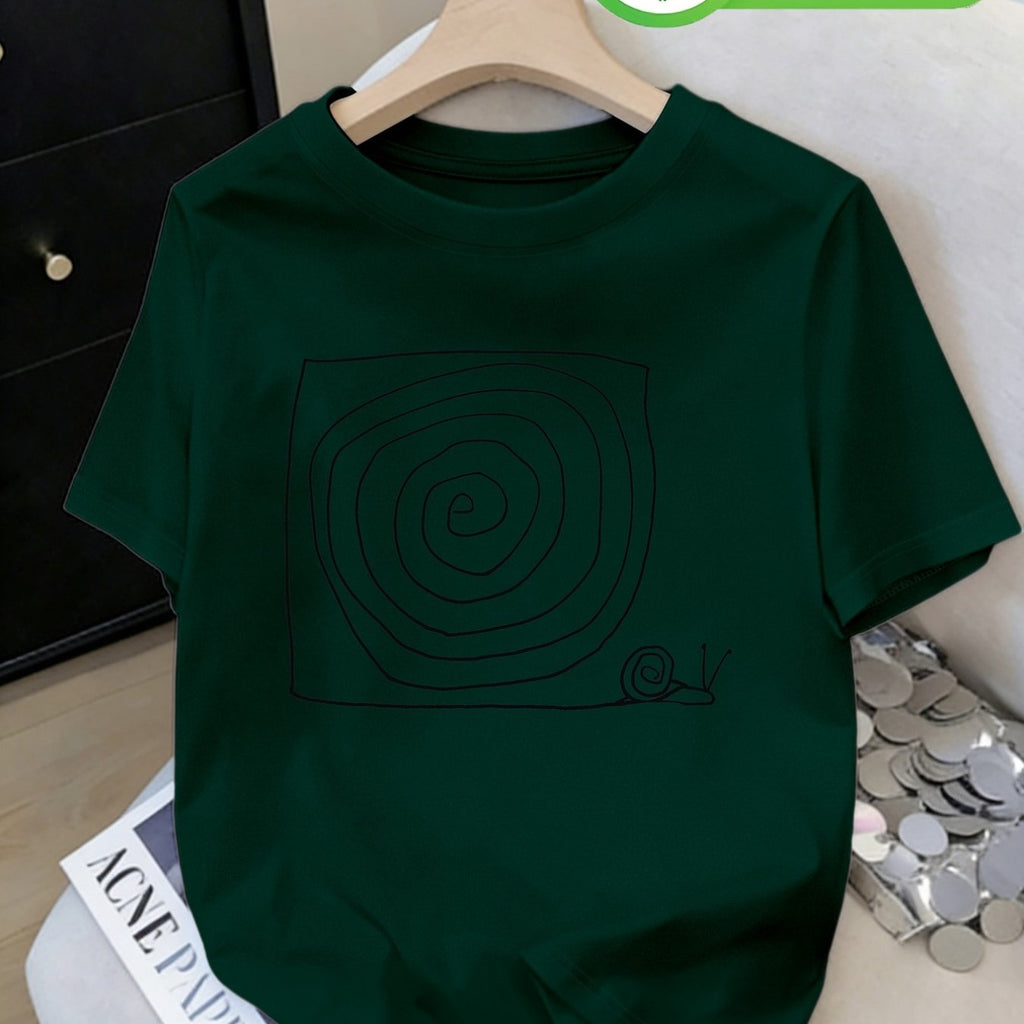 T-shirt grande taille, coupe ample, col rond, manches courtes, porté de face