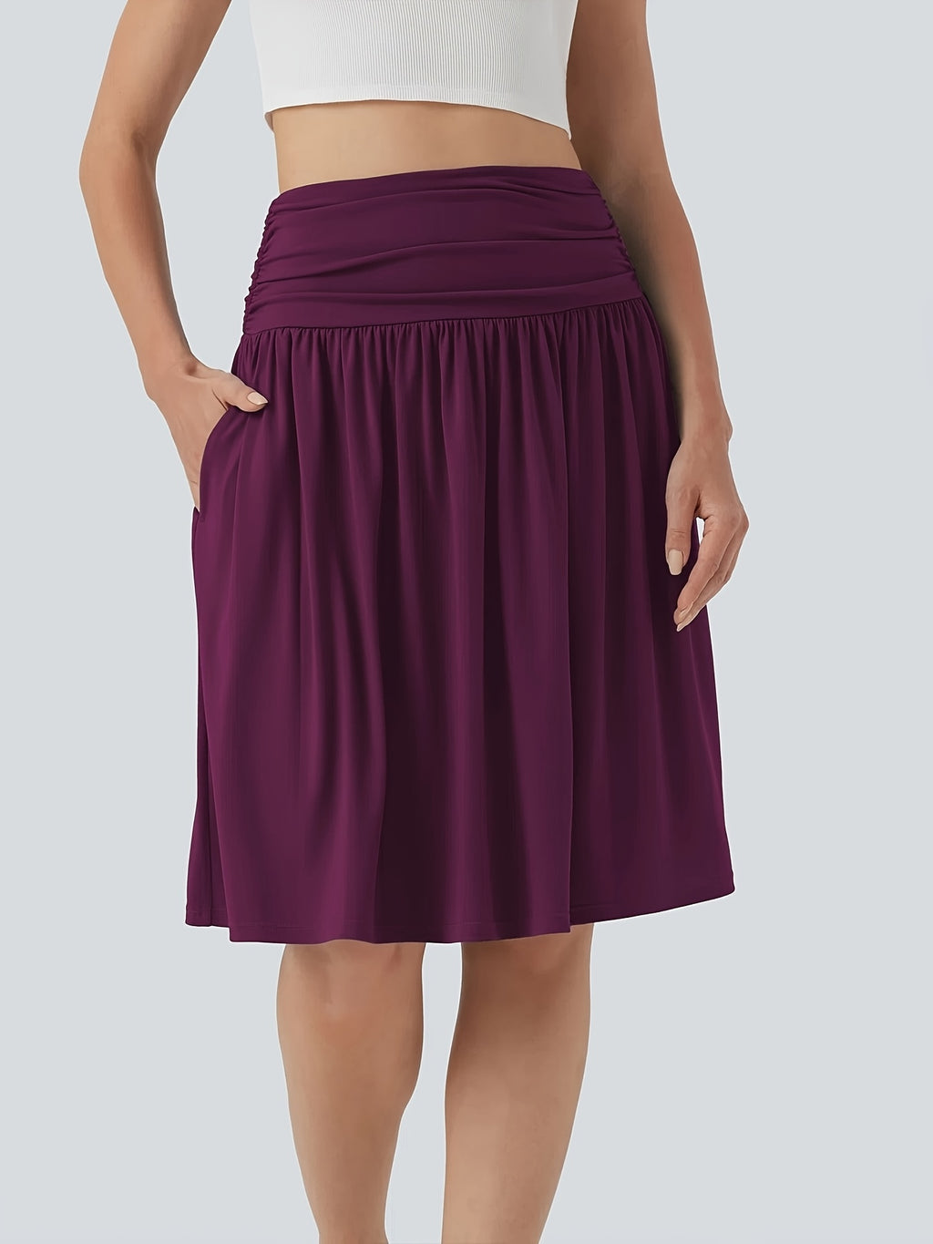 Jupe grande taille, coupe évasée, poches pratiques, vu de dos