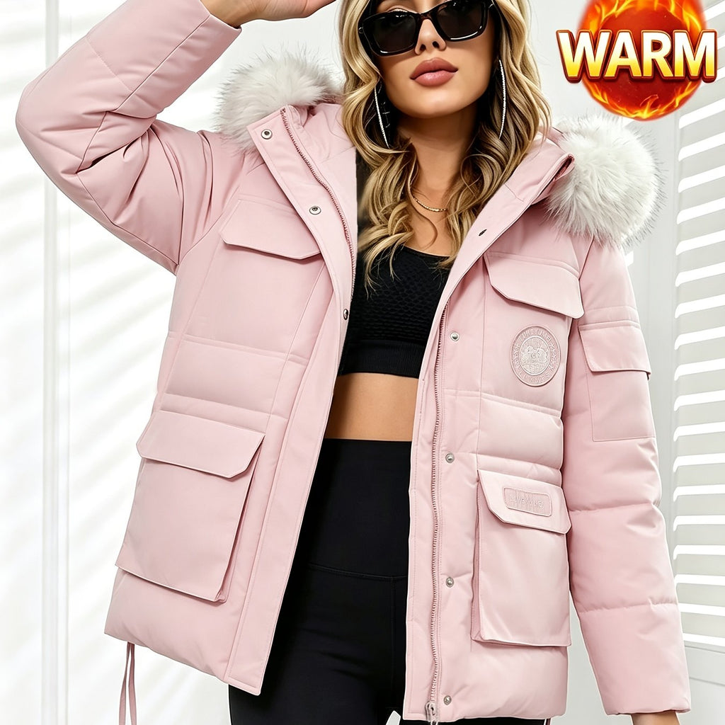Parka grande taille, coupe ample, capuche, chaleur d'hiver — composition : 100% Polyester