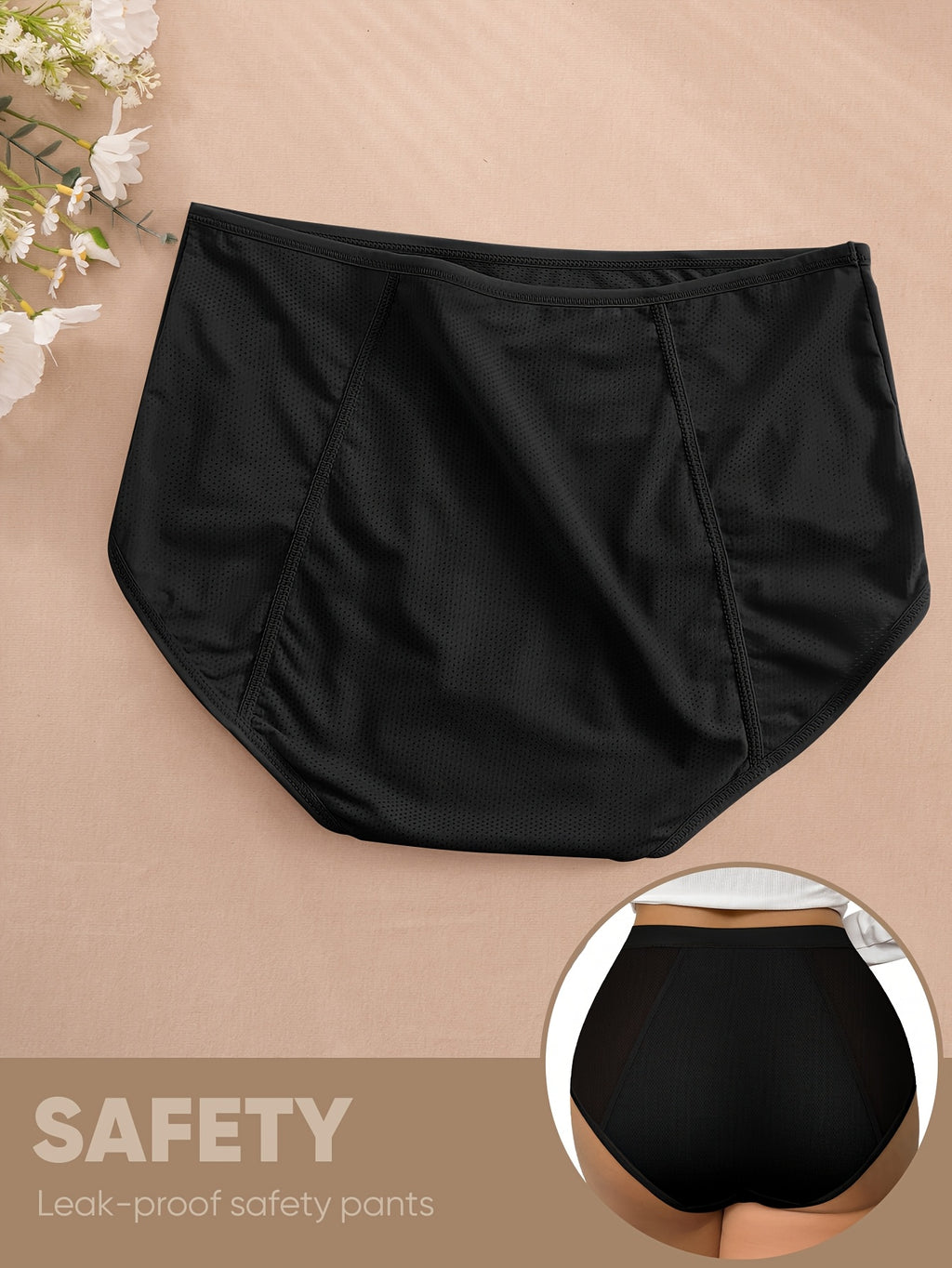 Culotte grande taille, coupe ajustée, effet gainant, vu de dos