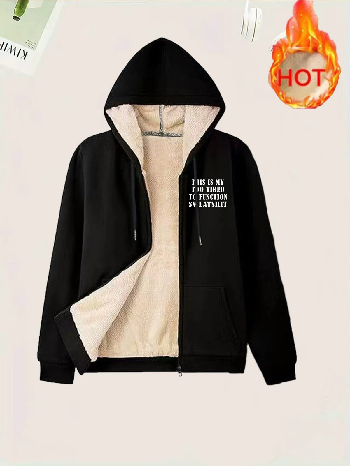 Veste grande taille, capuche, cordon de serrage — composition : 100% Polyester Image