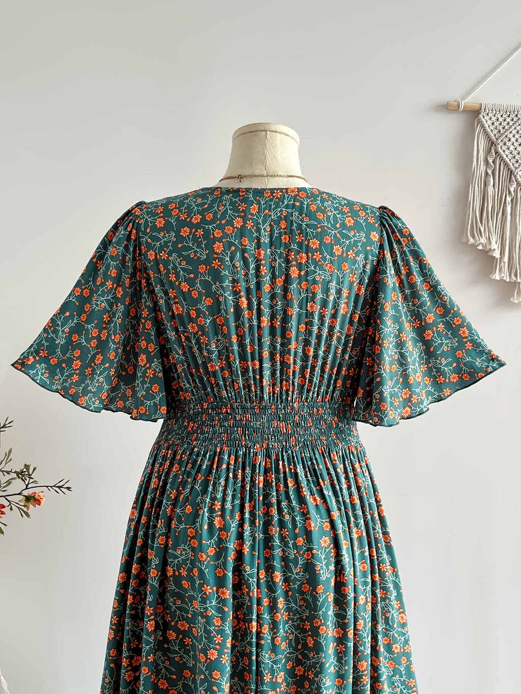 Robe maxi grande taille, trois imprimés en viscose mate