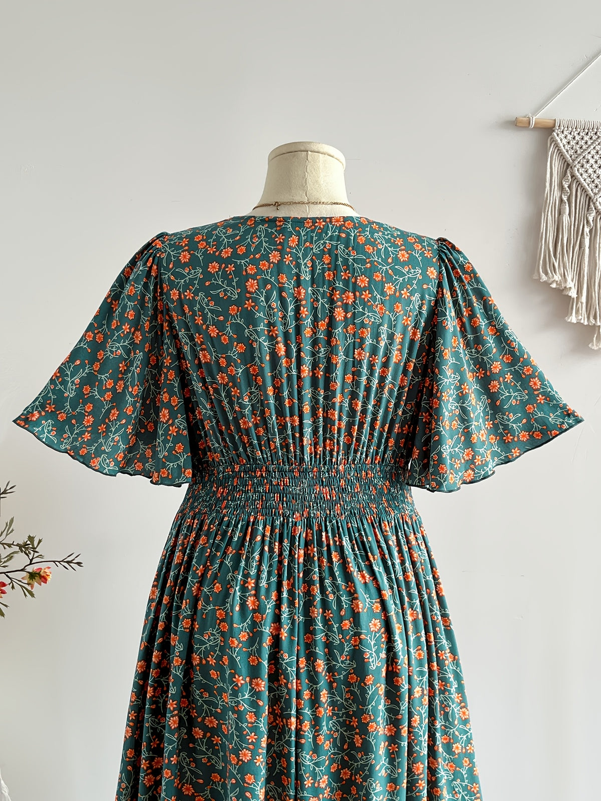 Robe maxi grande taille, trois imprimés en viscose mate