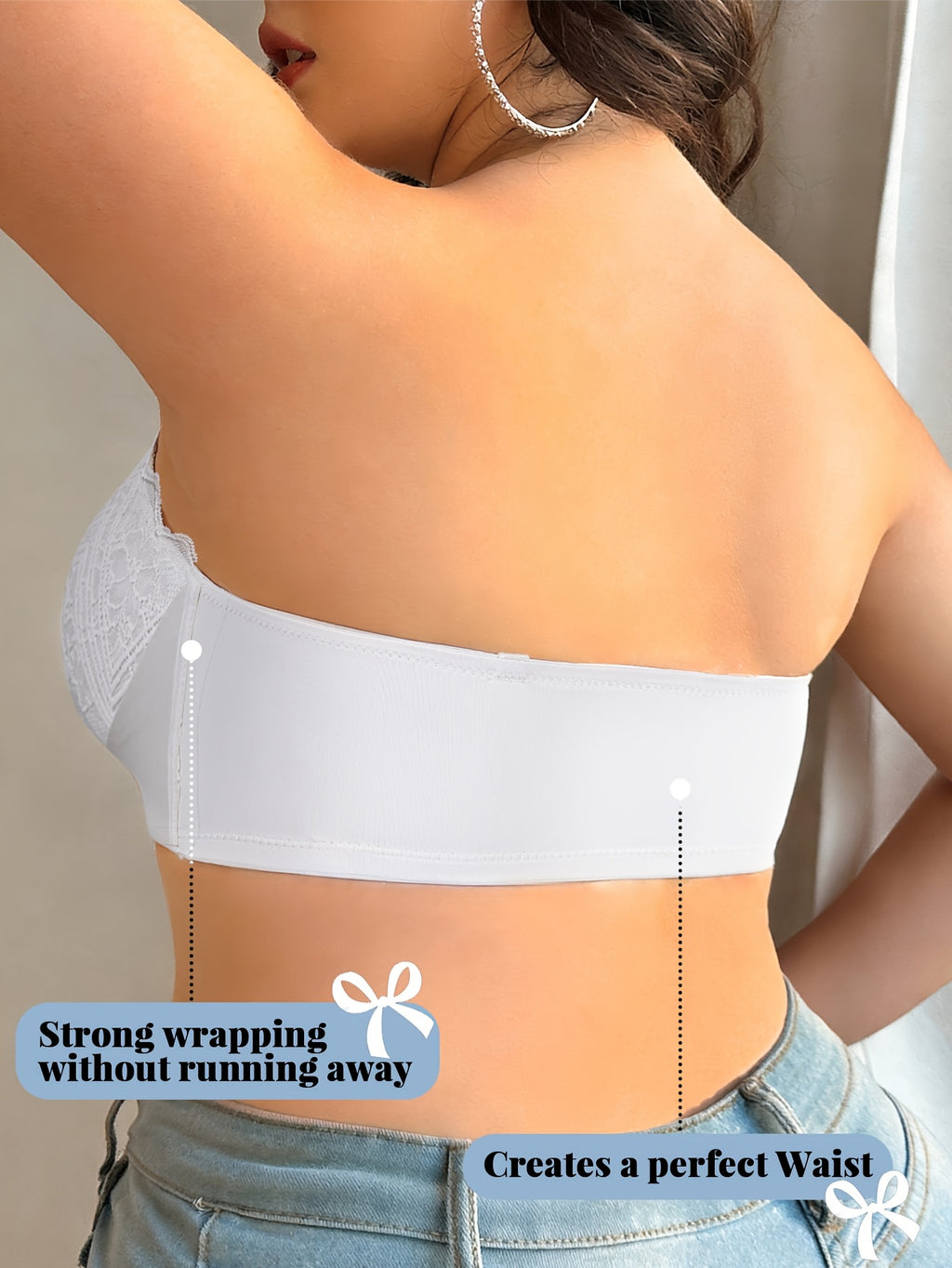Bandeau grande taille, agrafé devant, rembourrage