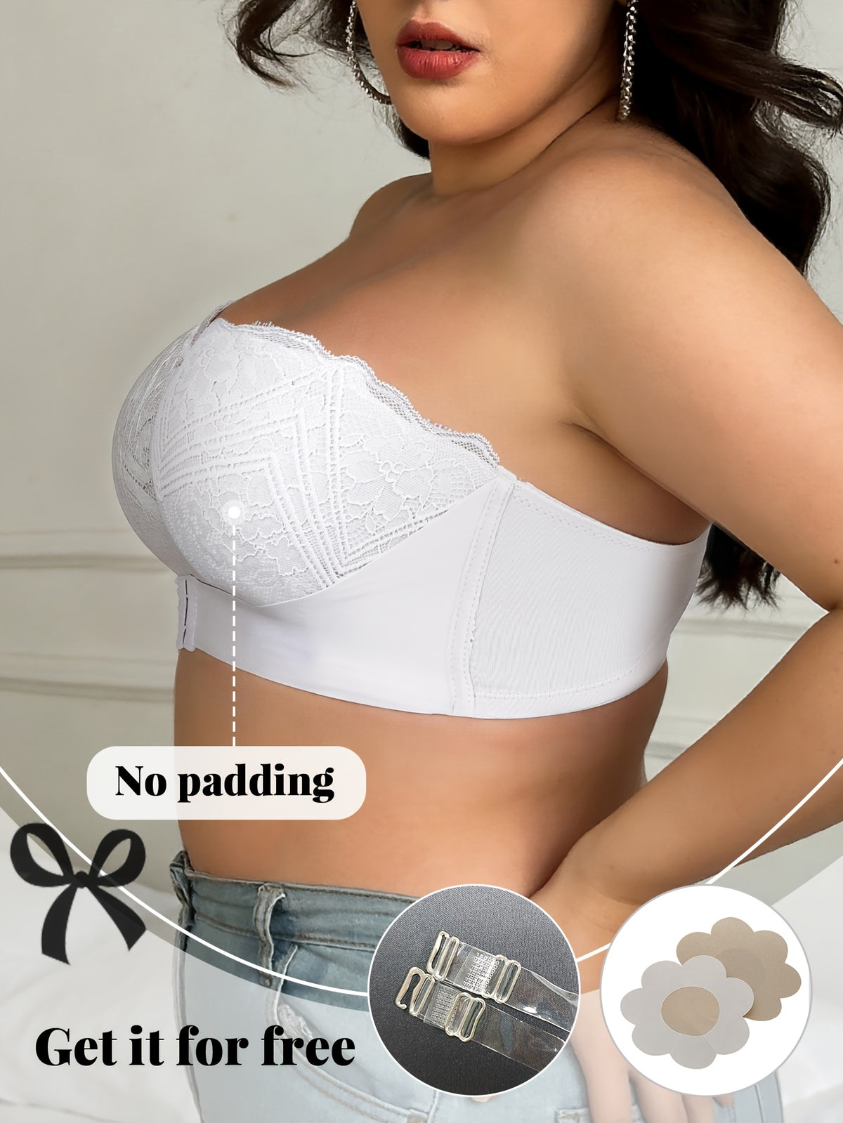 Bandeau grande taille, agrafé devant, rembourrage