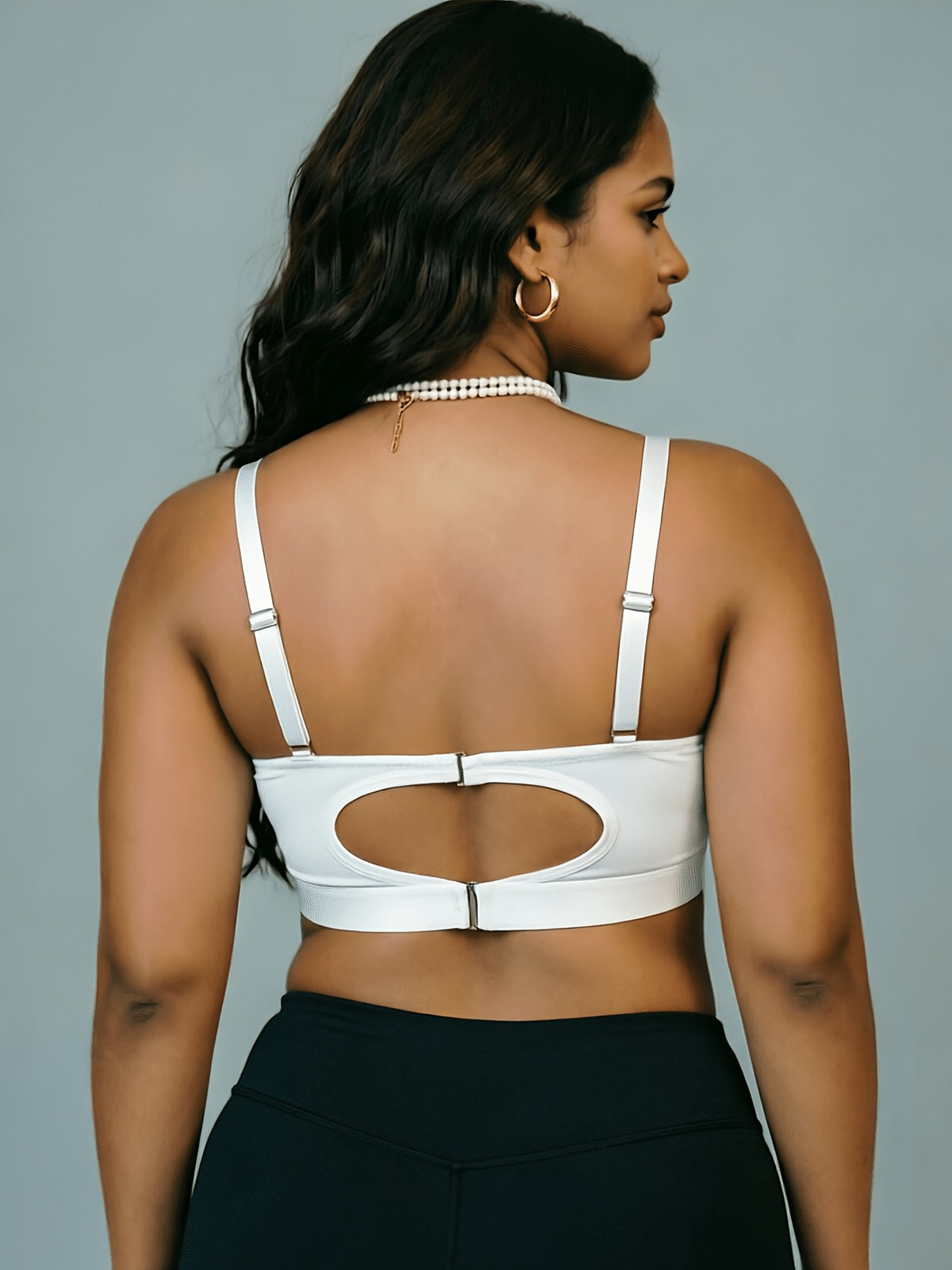 Soutien-gorge bandeau grande taille, dos ajouré à agrafes