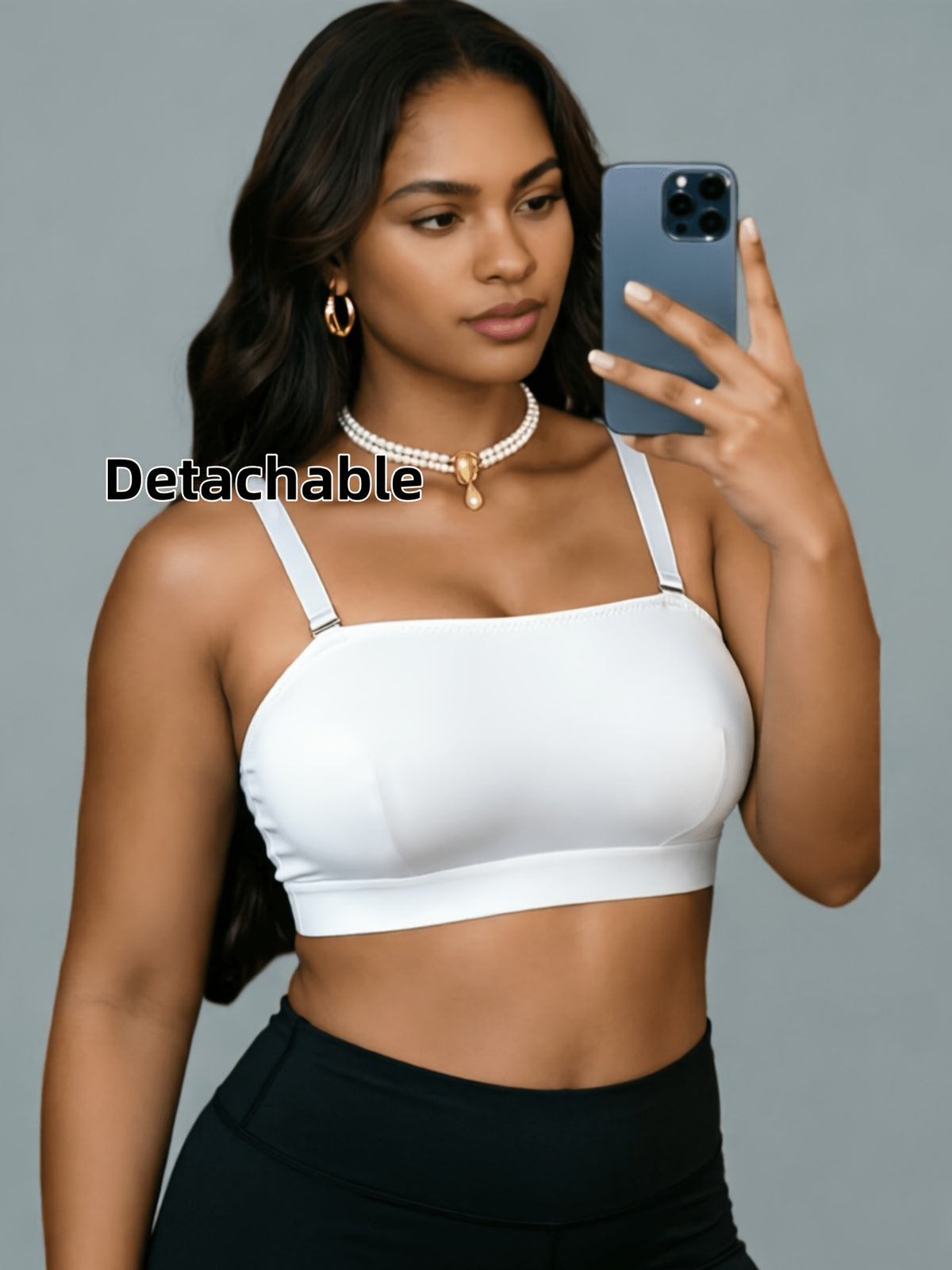 Soutien-gorge bandeau grande taille, dos ajouré à agrafes