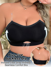 Bandeau dos nu grande taille — Bord ondulé, bandes silicone