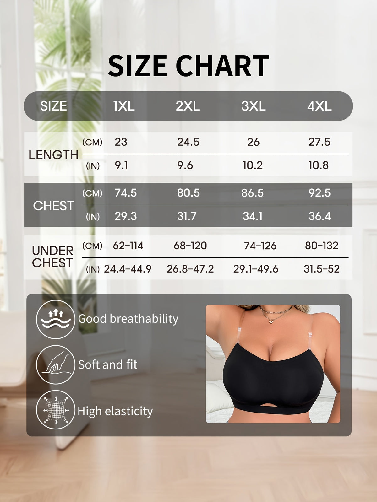 Bandeau dos nu grande taille — Bord ondulé, bandes silicone