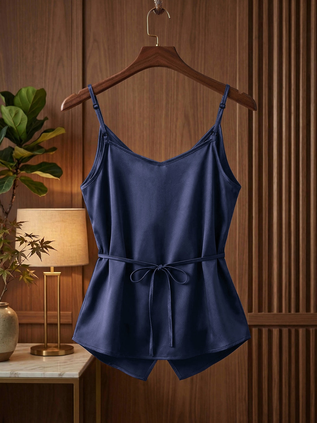 Débardeur grande taille en satin en dégradé sans manches, tombé fluide, visuel produit