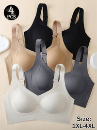 Soutien-gorge grande taille — Quatuor en maille côtelée