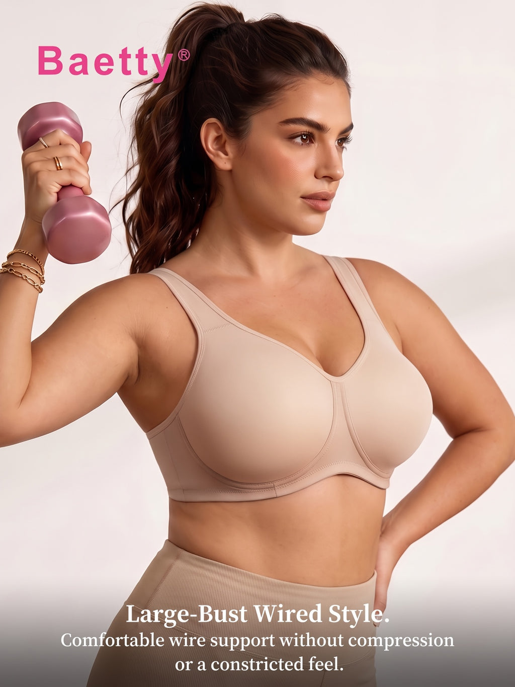 Soutien-gorge de sport grande taille — Deux bonnets cerclés