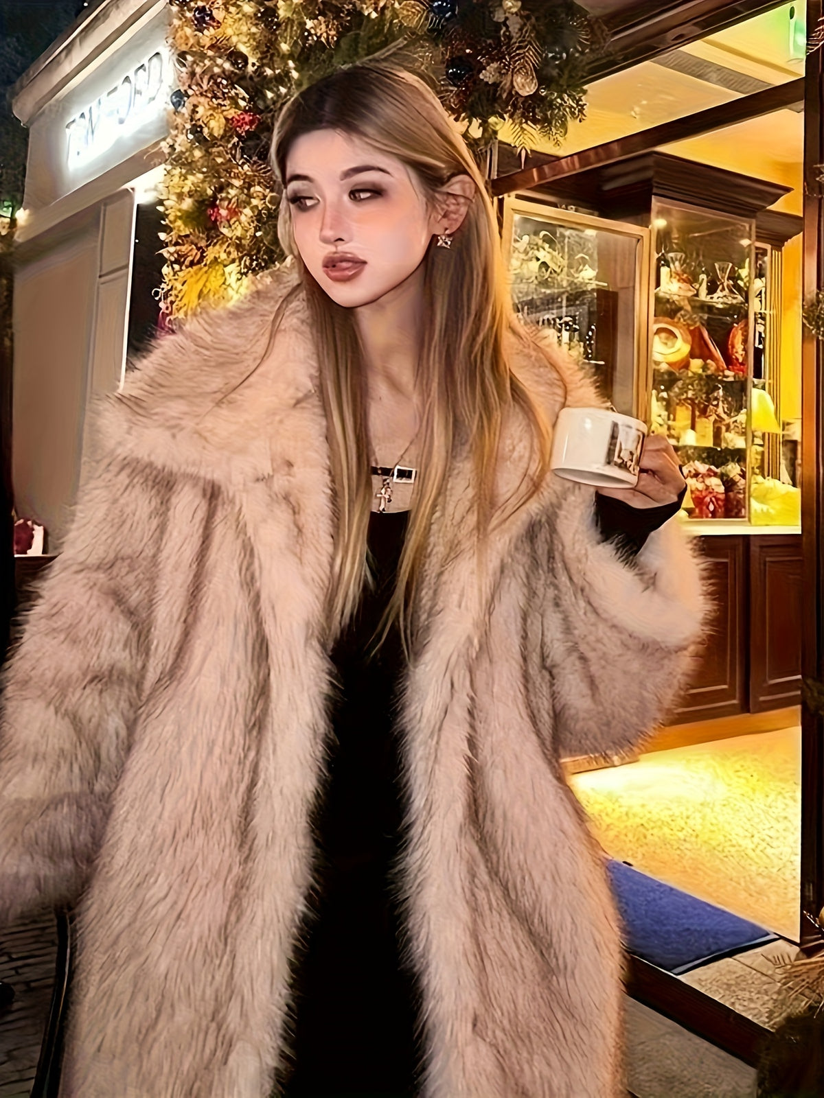Top grande taille en sherpa, vu de dos