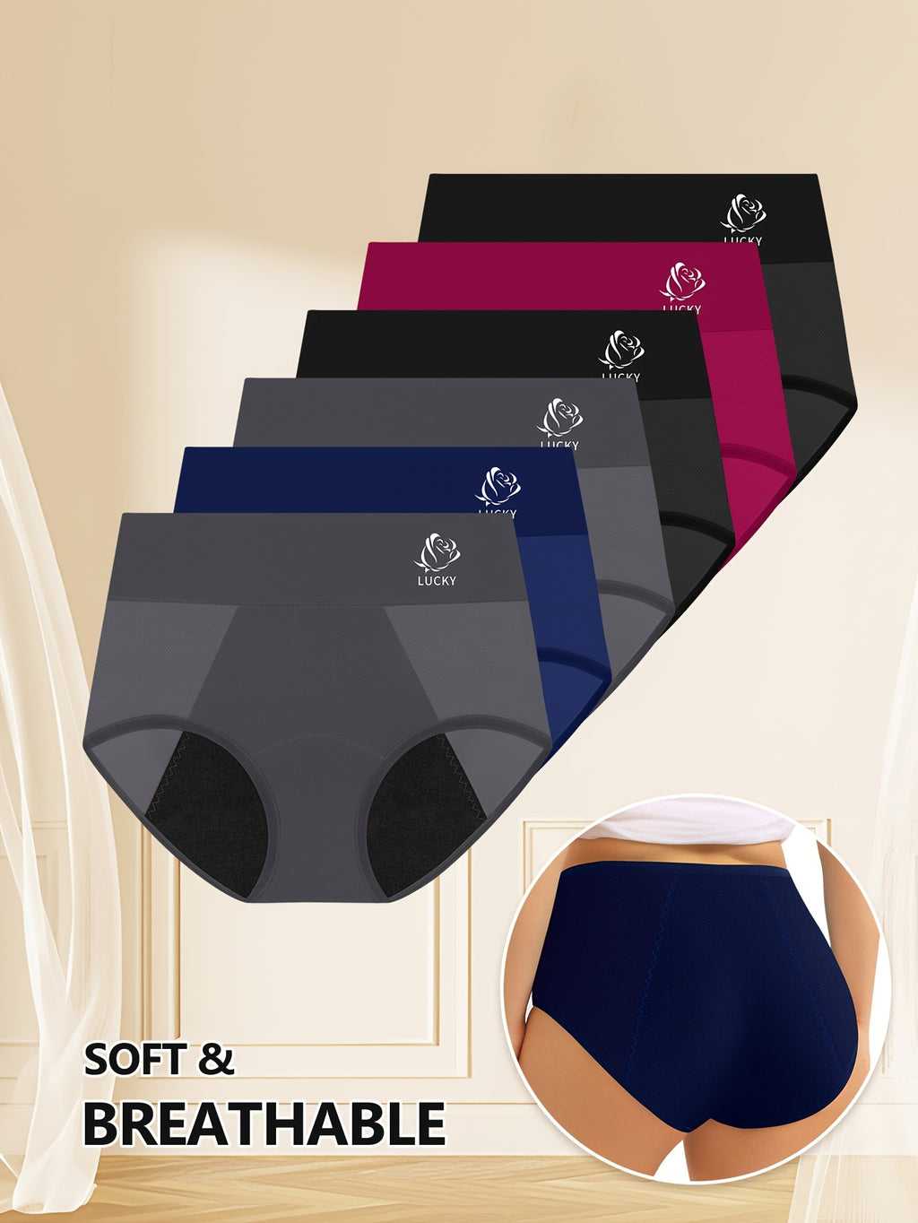 Culotte menstruelle grande taille, allure élégante, vue de profil