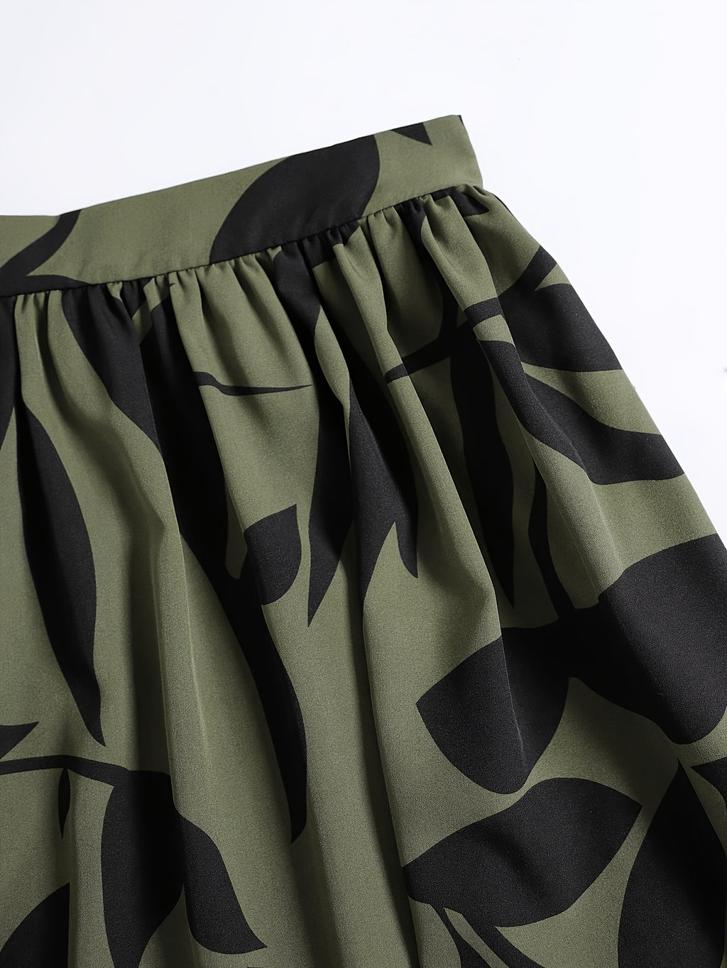 Jupe grande taille à imprimé fleuri, esprit décontracté — composition : 100% Polyester