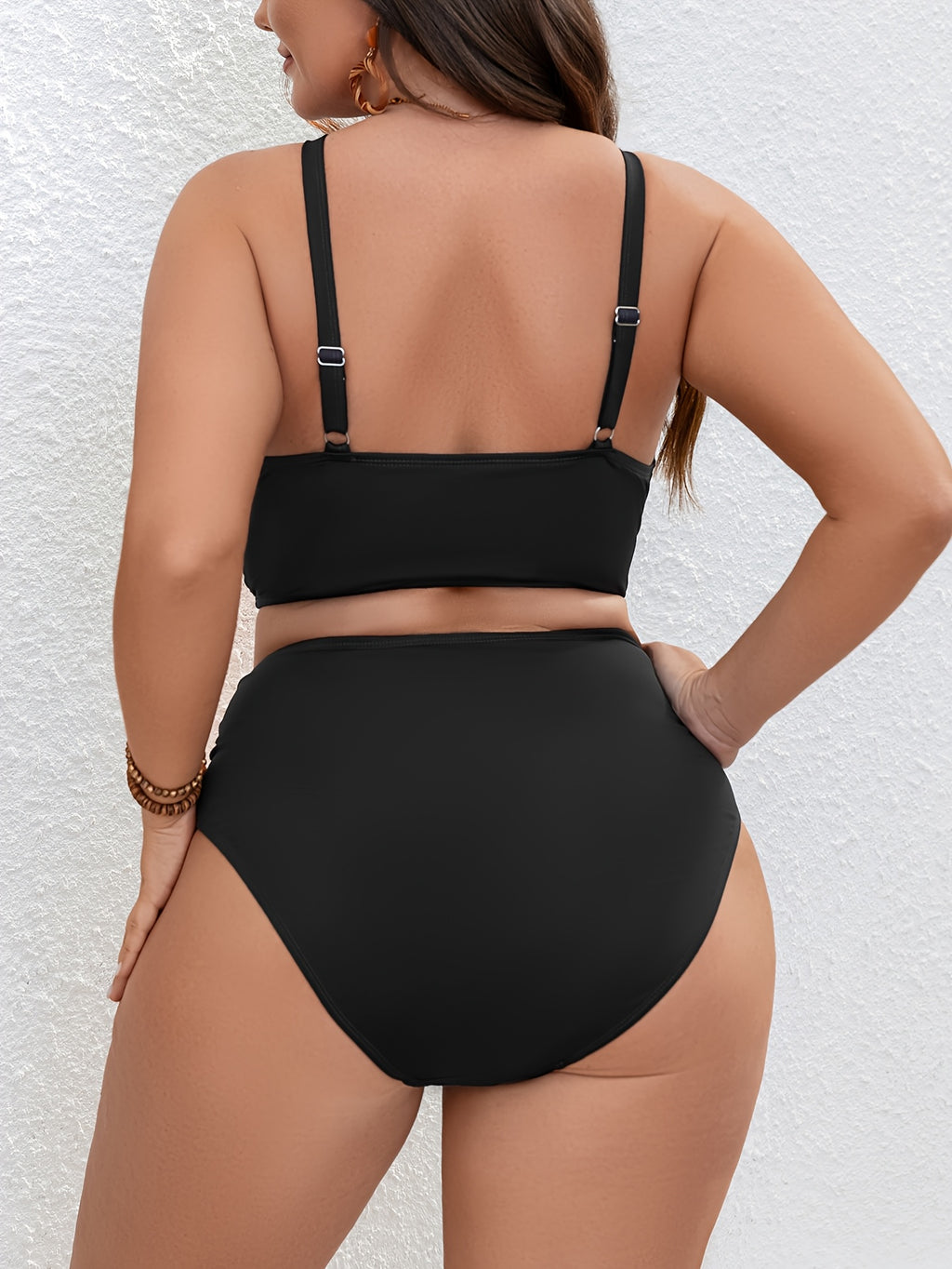Bikini grande taille — Croisement au cou et bas montant