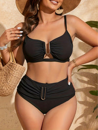 Maillot 2 pièces grande taille — Bas taille haute à boucle