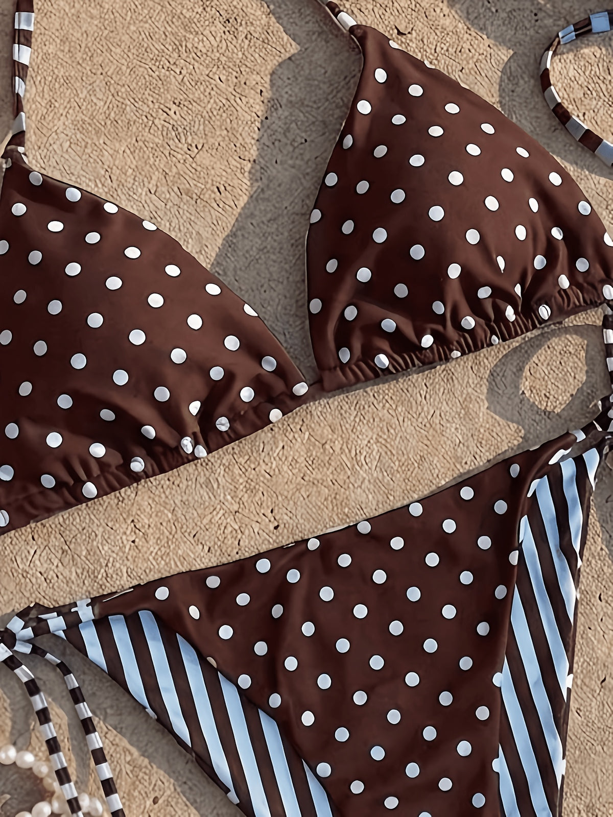 Bikini triangle grande taille — Réversible pois ou rayures